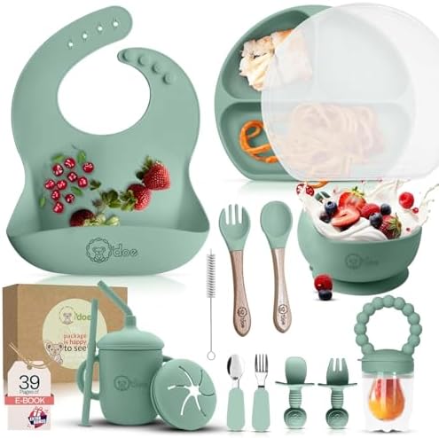 O'doe™ Silicone Baby Feeding Set, 17-Piece Baby Weaning Set BPA-Free by Odoe