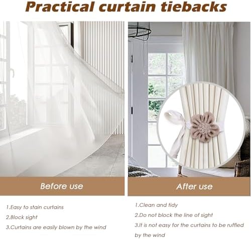 SRG Curtain Tiebacks for Curtains 4 Pack, Decorative Curtain Holdbacks for - Image 5