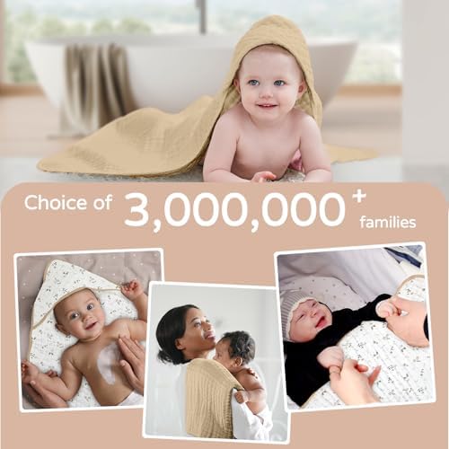 Yoofoss Hooded Baby Bath Towels 2 Pack 100% Muslin Organic Cotton - Image 6