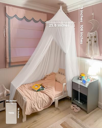 little dove Bed Canopy with Star Lights, Double Layer Canopy - Image 5