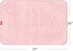 Extra Large Splat Mat, Baby Feeding Table Cloth 54''x72'' Pink Star - Image 2