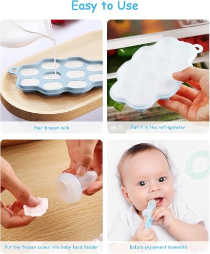 Baby Food Freezer Tray with Lids 2 Pack, Silicone Baby Food Storage Containers - Image 3