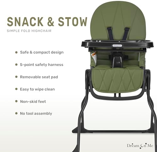 Dream On Me Snack and Stow Highchair | Adjustable Feeding Chair - Image 5