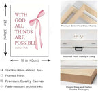 Coquette Pink Bow Canvas Wall Art Set of 3 Inspirational Bible Verses Decor - Image 3