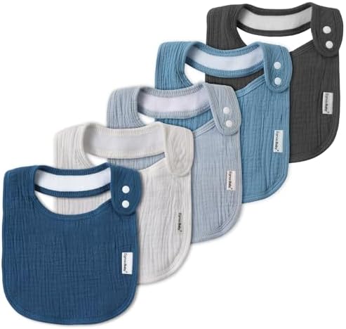 Muslin Baby Bibs for Drooling and Teething, Bibs for Boys Girls by EgmaoBaby