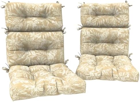 DYTXIII Outdoor High Back Chair Cushions Set of 2, Water Repellent Tufted by DYTXIII
