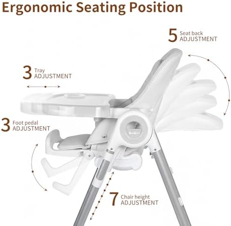 Babilous Baby High Chair, 4-in-1 Foldable - Image 4