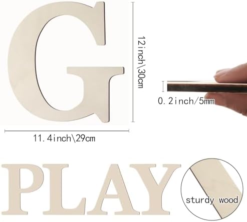 Wooden Letters 12 Inch Large Paintable Wood Letters G - Image 2