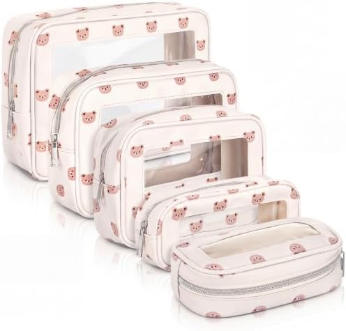 Gilprop 5 Pcs Diaper Bag Organizer Pouch Set TSA Approved Toiletry Bag Clear by Gilprop