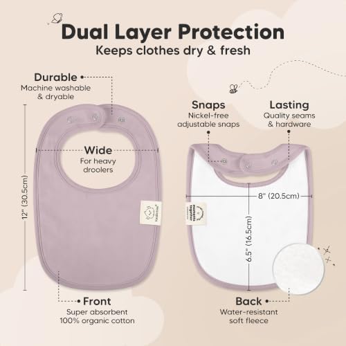 KeaBabies 8-Pack Organic Baby Bibs - Image 3