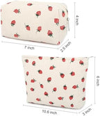 SOIDRAM 2 Pcs Cute Makeup Bag Large Cosmetic Bag Toiletry Bag Makeup Pouch - Image 3