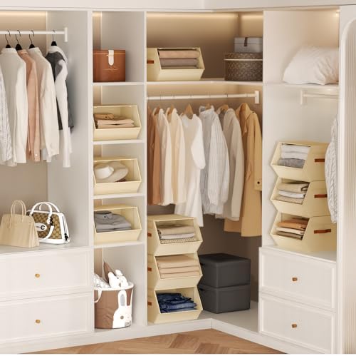 Stackable Closet Organizers and Storage Bins, Open Front Closet Shelf Organizer - Image 6