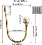 6 Pack Curtain Holdbacks Wall Mounted Curtain Tiebacks Hooks Plastic Pearl U - Image 4