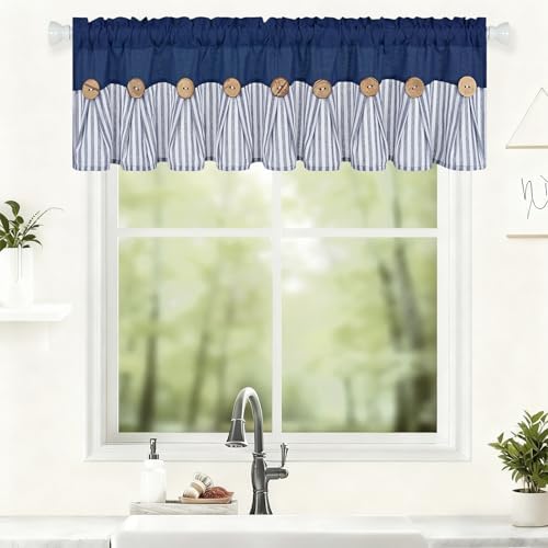 ASPMIZ Farmhouse Cotton Linen Valances - Image 3