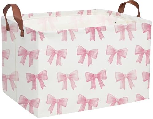 Sanjiaofeng Rectangular Kids Basket Pink Storage Bins, Girls Storage Baskets by Sanjiaofen