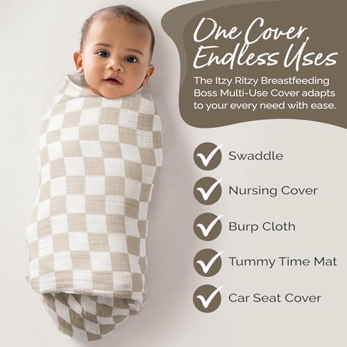 Itzy Ritzy Breastfeeding Boss Multi-Use Baby Wrap & Cover 47" x 47" - Image 4