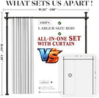 Room Divider Curtain Set-No Drilling Curtain Rod Set, Privacy Curtains - Image 2