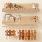 Qunclay 2 Pcs Nursery Floating Shelves Headband and Bow Holder by Qunclay