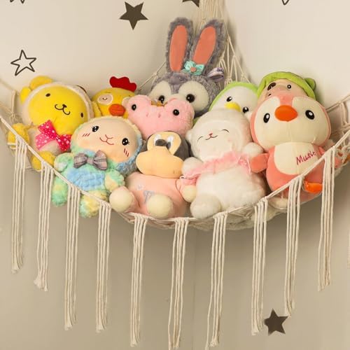 Stuffed Animal Hammock Corner, Hand-knitted Large Plushie Net Toy Hammock - Image 3