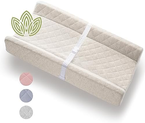 Organic Cotton Covered Contoured Baby Changing Pad | Waterproof Foam Mattress by Modera