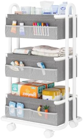 3-Tier Baby Diaper Caddy Organizer Cart, Mobile Nursery Storage Carts by Unknown