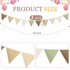 Oudain 2 Pcs Pennant Banner Flags Nursery Garland Triangle, Boho Color - Image 2