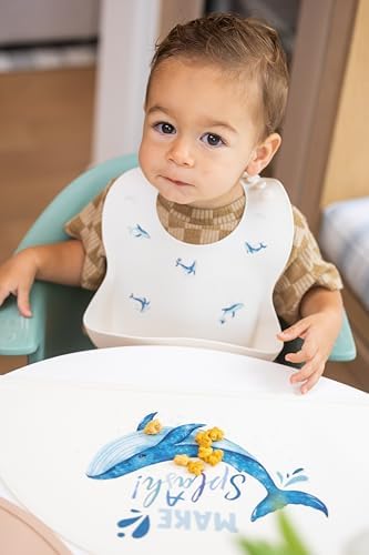 Silicone Baby Bib and Mat | Boys Girls Babies & Toddlers | Waterproof, - Image 6