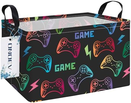 Rectangular Game Controller Storage Bin, Closet Organizer Basket by ONOEV