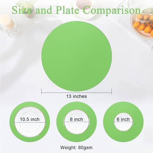 SHACOS 100 pcs Round Paper Placemats Disposable 13 inch Colored Paper Place Mats - Image 5