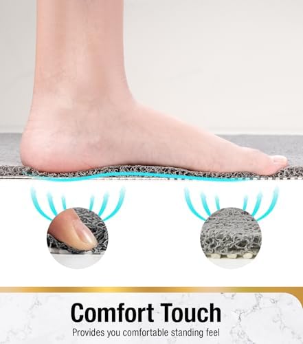 HITSLAM Square Loofah Shower Mat, 24x24 Inch Non Slip Bath Mat - Image 5