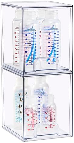 Sorbus Stackable Acrylic Storage Drawers, 2 Pack Clear Plastic Organizer Bins by Sorbus