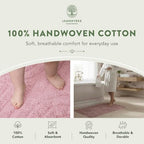 Lemontree Pink Bath Mat, Non-Slip Cotton Bathroom Rug, 2x3 ft - Image 7