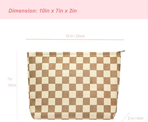 PAZIMIIK Makeup Bag Large Zipper Corduroy Make Up Pouch - Image 2