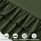 Ruffled Crib Bed Skirt, Olive Green, Soft Double Layer - Image 7
