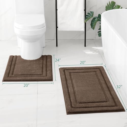 HOMEIDEAS Bathroom Rugs Sets 2 Piece, Super Soft and Absorbent Non Slip - Image 2