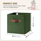 GRANNY SAYS 11 Inch Cube Storage Bins, Cube Organizer, Olive Green - Image 2