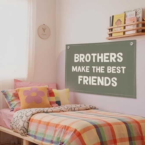 Boy Room Decor, Brothers Make The Best Friends Toddler Room Banner, Linen - Image 6