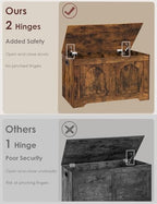 DINZI LVJ Storage Chest, Wooden Toy Box, Rustic Brown 31.5" L - Image 3
