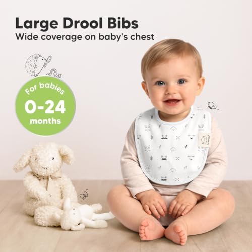 KeaBabies 8-Pack Organic Baby Bibs - Image 2