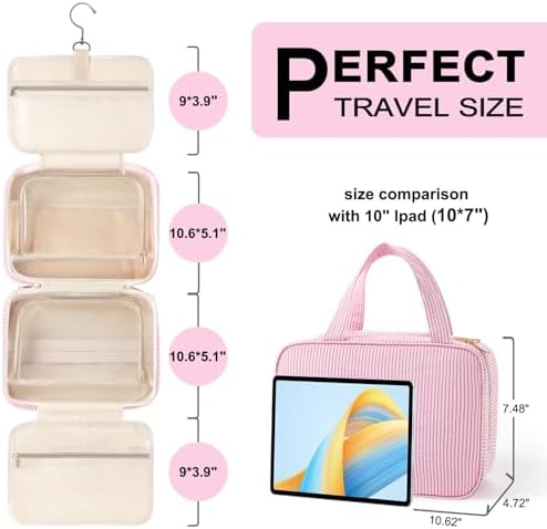 TOPEAST Travel Hanging Toiletry Bag, Personalized Initial Toiletry Pouch - Image 3