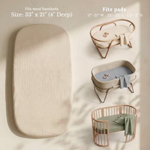 Niceye Muslin Bassinet Sheets 3-Pack - Image 3