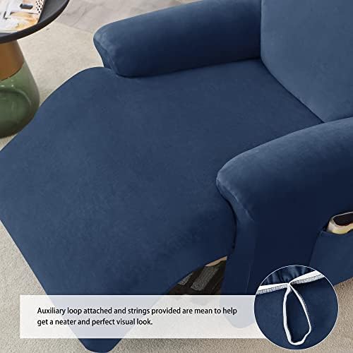 Stretch Recliner Covers, 4-Piece Ultra Soft Velvet Recliner Chair Slipcover - Image 5