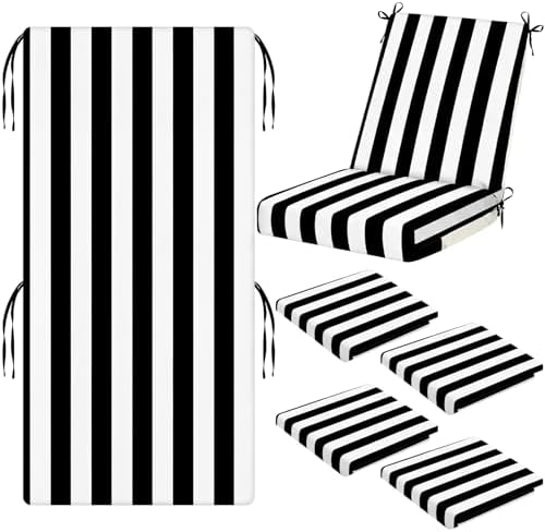 Tudomro 4 Pcs Outdoor High Back Chair Cushion Covers Waterproof Patio by Tudomro