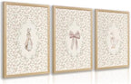 Grajoy Wood Framed Vintage Bunny Goose Florals Nursery Wall Art by Unknown