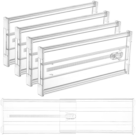 Vtopmart 6" Tall Upgrade Drawer Dividers, 12.8"-22.3" Expandable, 4 Pack by Vtopmart