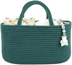 XUANGUO Large Cotton Rope Baby Diaper Caddy Organizer Basket Dark Green by XUANGUO