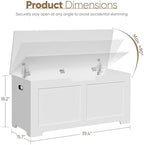 Wooden Storage Chest Box with Flip-top Lid & Safety Hinge, 39.4 Inch Living - Image 7