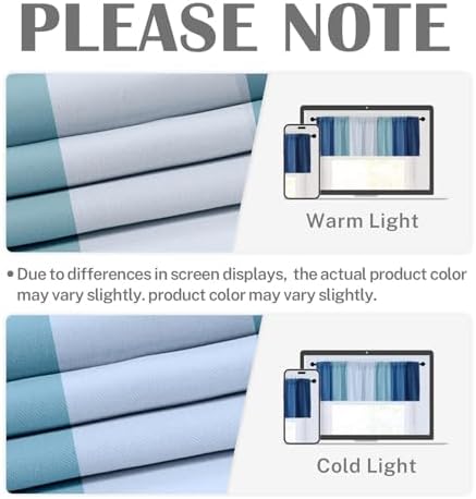 Emvency Valances for Windows, 2 Pack, 52x18 Inch, Coastal Striped - Image 6