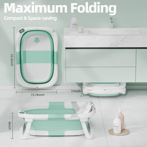 Collapsible Baby Bathtub with Thermometer, 0-36 Months - Image 3