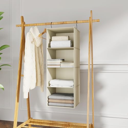 Hanging Closet Organizer 4-Shelf, Oxford Fabric Wardrobe Storage - Image 2